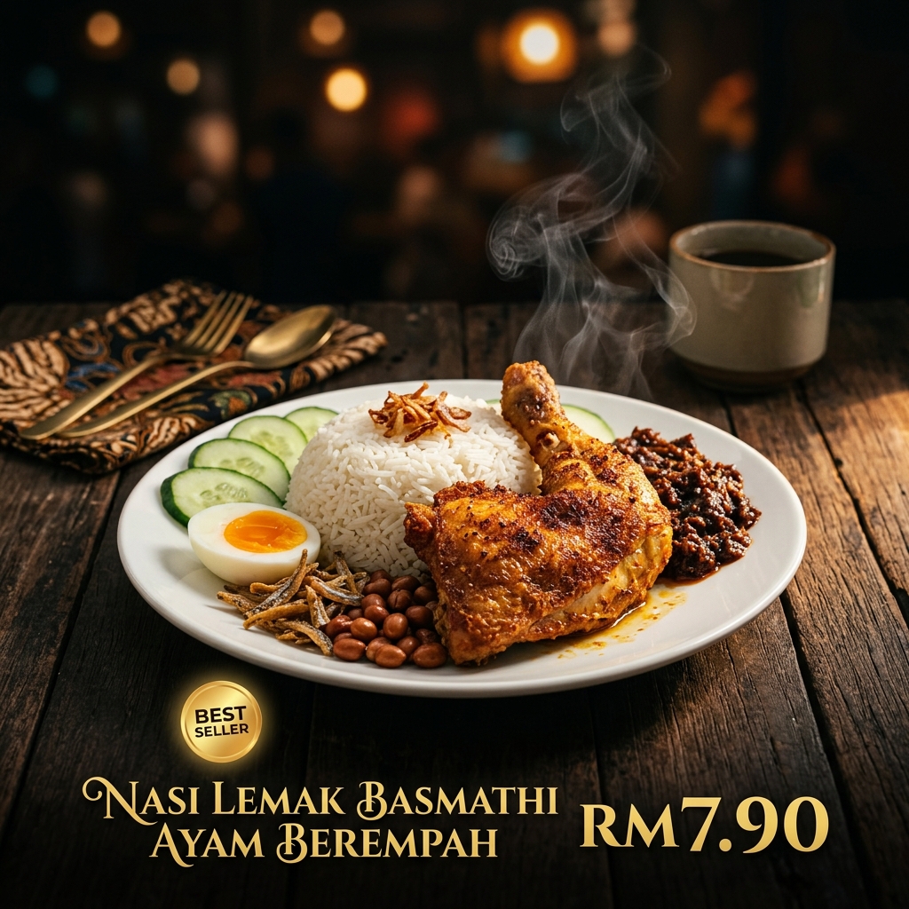 Nasi Lemak Basmathi Ayam Berempah